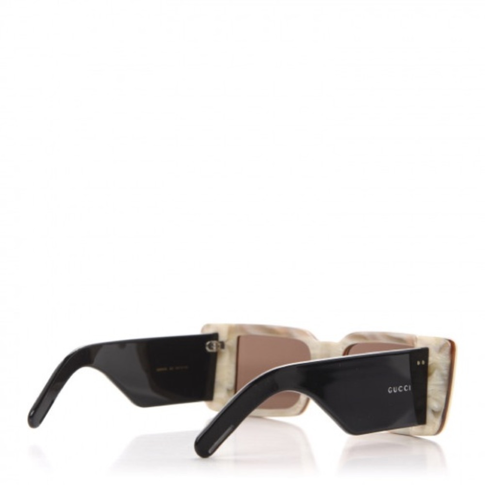 Authentic- New GUCCI Acetate Rectangular Flap GG0543S Sunglasses White Black - Picture 8 of 17